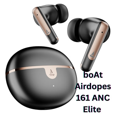 boAt Airdopes 161 ANC Elite – 50Hrs Playtime, Active Noise Cancellation (ANC), ASAP™ Fast Charging, ENx™ Technology, Bluetooth TWS Earbuds with Mic